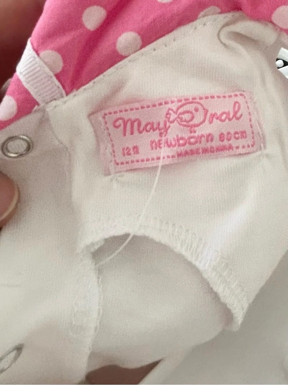 NWT Mayoral Pink Polka White Dot Little Sailor One-Pc Summer Outfit Sz 12 Months